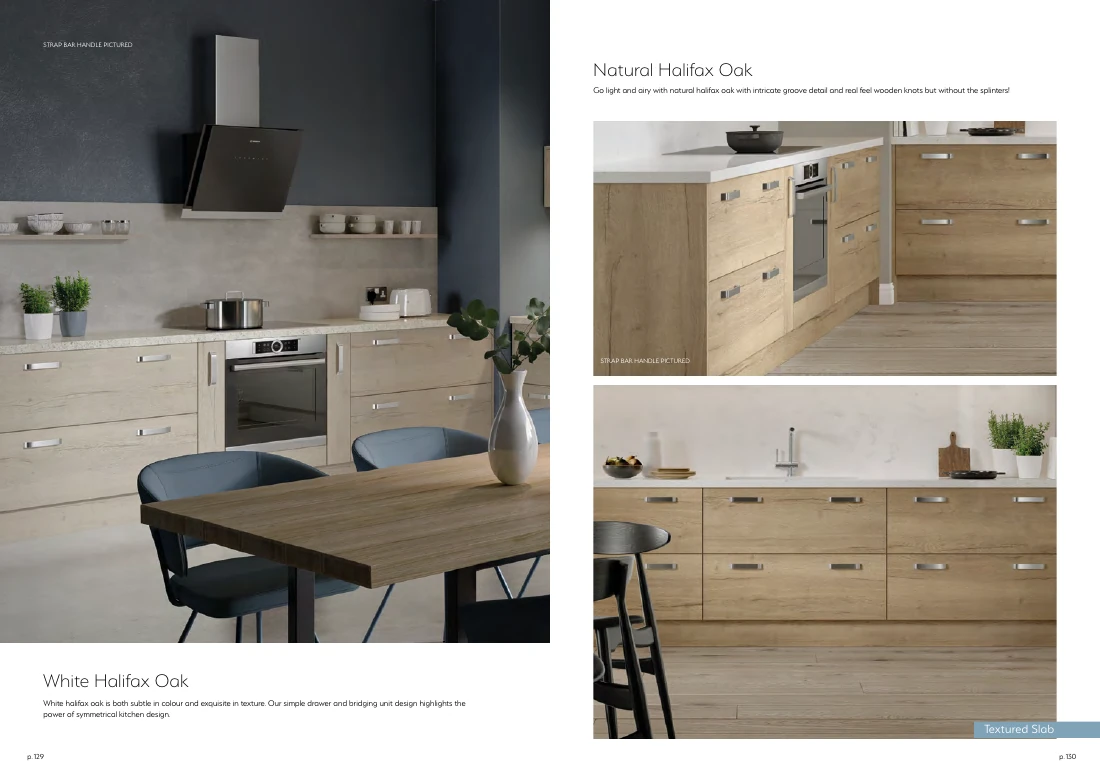 Linear range with natural oak textures and a contemporary kitchen layout