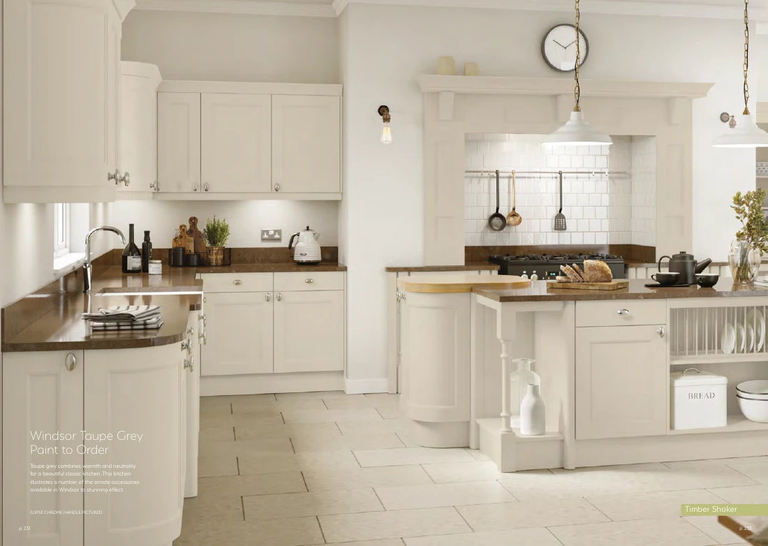 Windsor Taupe Grey traditional shaker kitchen