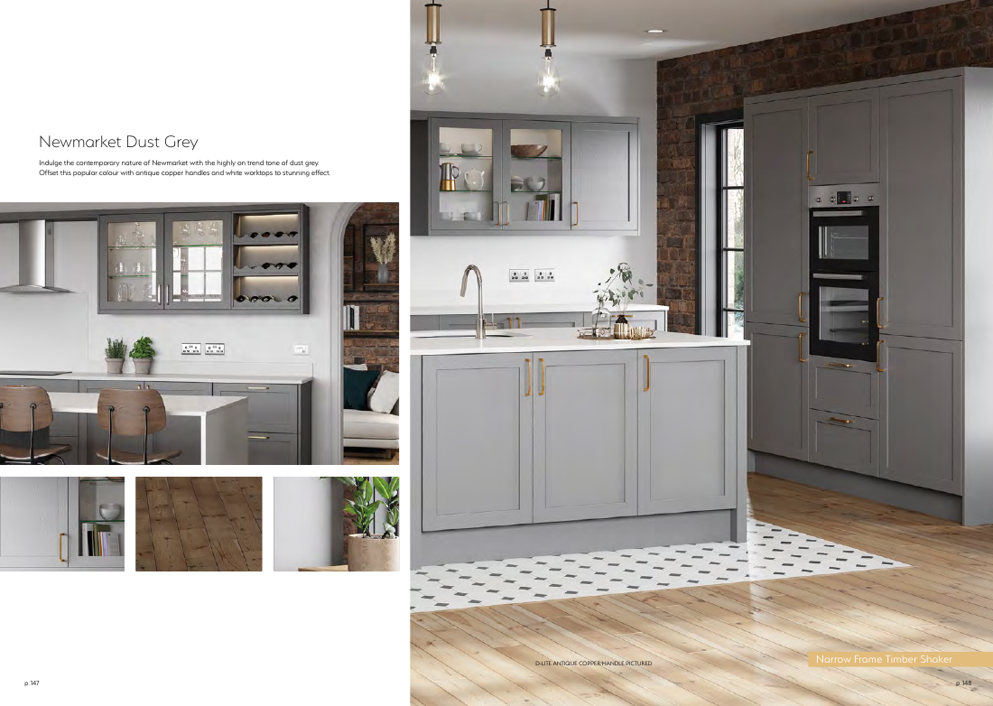 Newmarket Dust Grey kitchen from the Jigsaw brochure